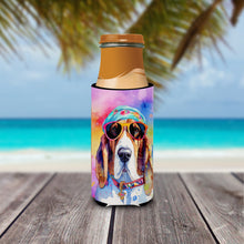 Load image into Gallery viewer, Basset Hound Hippie Dawg Slim Can Huggers – Fun, Functional Drink Coolers for Every Occasion