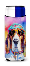 Load image into Gallery viewer, Basset Hound Hippie Dawg Slim Can Huggers – Fun, Functional Drink Coolers for Every Occasion