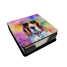 Load image into Gallery viewer, Basset Hound Hippie Dawg PU Leather Note Paper Holder