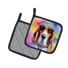 Load image into Gallery viewer, Basset Hound Hippie Dawg Pot Holders - Set of 2 Decorative Kitchen Helpers | Made in the USA