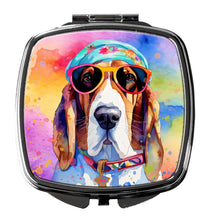 Load image into Gallery viewer, Basset Hound Hippie Dawg Compact Mirror – Stylish Purse Mirror with Artistic Covers