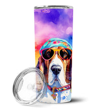 Load image into Gallery viewer, Basset Hound Hippie Dawg Stainless Steel Skinny Tumbler