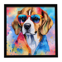 Load image into Gallery viewer, Beagle Hippie Dawg Framed Metal Print