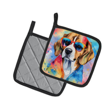 Load image into Gallery viewer, Beagle Hippie Dawg Pot Holders - Set of 2 Decorative Kitchen Helpers | Made in the USA