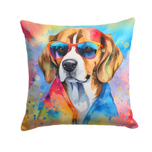 Load image into Gallery viewer, Beagle Hippie Dawg Throw Pillow - 14x14 Decorative Pillow – Art for Your Home &amp; Patio