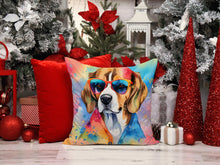Load image into Gallery viewer, Beagle Hippie Dawg Fabric Decorative Pillow