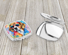 Load image into Gallery viewer, Beagle Hippie Dawg Compact Mirror – Stylish Purse Mirror with Artistic Covers