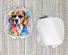 Load image into Gallery viewer, Beagle Hippie Dawg Compact Mirror – Stylish Purse Mirror with Artistic Covers