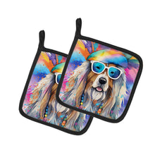 Load image into Gallery viewer, Bearded Collie Hippie Dawg Pot Holders - Set of 2 Decorative Kitchen Helpers | Made in the USA