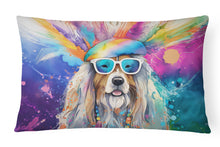 Load image into Gallery viewer, Bearded Collie Hippie Dawg Fabric Decorative Pillow