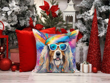 Load image into Gallery viewer, Bearded Collie Hippie Dawg Throw Pillow - 14x14 Decorative Pillow – Art for Your Home &amp; Patio