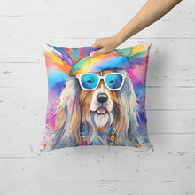 Load image into Gallery viewer, Bearded Collie Hippie Dawg Fabric Decorative Pillow