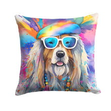 Load image into Gallery viewer, Bearded Collie Hippie Dawg Fabric Decorative Pillow