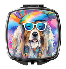 Load image into Gallery viewer, Bearded Collie Hippie Dawg Compact Mirror – Stylish Purse Mirror with Artistic Covers