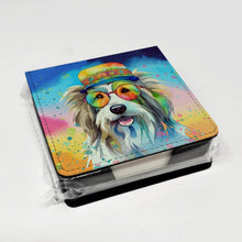 Load image into Gallery viewer, Bearded Collie Hippie Dawg PU Leather Note Paper Holder