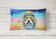 Load image into Gallery viewer, Bearded Collie Hippie Dawg Fabric Decorative Pillow