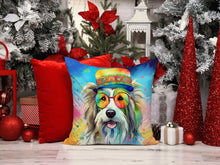 Load image into Gallery viewer, Bearded Collie Hippie Dawg Throw Pillow - 14x14 Decorative Pillow – Art for Your Home &amp; Patio