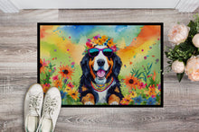 Load image into Gallery viewer, Bernese Mountain Dog Hippie Dawg Doormat - 18X27 Indoor / Outdoor Rug | Made in USA