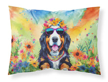 Load image into Gallery viewer, Bernese Mountain Dog Hippie Dawg Standard Pillowcase – Artistic Decorative Front, White Back