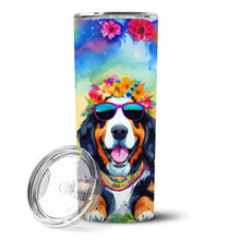 Load image into Gallery viewer, Bernese Mountain Dog Hippie Dawg Stainless Steel Skinny Tumbler