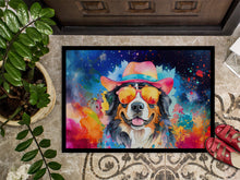 Load image into Gallery viewer, Bernese Mountain Dog Hippie Dawg Doormat - 24x36 Decorative Floor Mat – Indoor/Outdoor Rug with Artistic Flair