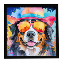 Load image into Gallery viewer, Bernese Mountain Dog Hippie Dawg Framed Metal Print