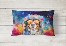 Load image into Gallery viewer, Bernese Mountain Dog Hippie Dawg Fabric Decorative Pillow