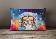 Load image into Gallery viewer, Bernese Mountain Dog Hippie Dawg Fabric Decorative Pillow