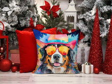Load image into Gallery viewer, Bernese Mountain Dog Hippie Dawg Fabric Decorative Pillow