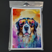 Load image into Gallery viewer, Bernese Mountain Dog Hippie Dawg Greeting Cards - Blank Note Cards – 8-Pack of Artist-Designed Cards with Envelopes