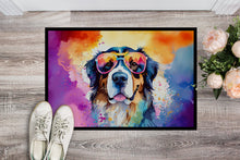 Load image into Gallery viewer, Bernese Mountain Dog Hippie Dawg Doormat - 24x36 Decorative Floor Mat – Indoor/Outdoor Rug with Artistic Flair