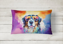 Load image into Gallery viewer, Bernese Mountain Dog Hippie Dawg Fabric Decorative Pillow