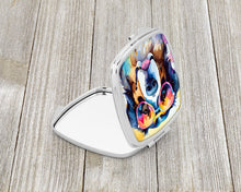 Load image into Gallery viewer, Bernese Mountain Dog Hippie Dawg Compact Mirror – Stylish Purse Mirror with Artistic Covers