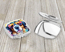 Load image into Gallery viewer, Bernese Mountain Dog Hippie Dawg Compact Mirror – Stylish Purse Mirror with Artistic Covers