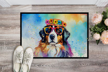 Load image into Gallery viewer, Bernese Mountain Dog Hippie Dawg Doormat - 24x36 Decorative Floor Mat – Indoor/Outdoor Rug with Artistic Flair