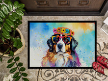 Load image into Gallery viewer, Bernese Mountain Dog Hippie Dawg Doormat - 24x36 Decorative Floor Mat – Indoor/Outdoor Rug with Artistic Flair
