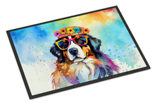 Load image into Gallery viewer, Bernese Mountain Dog Hippie Dawg Doormat - 24x36 Decorative Floor Mat – Indoor/Outdoor Rug with Artistic Flair