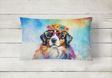 Load image into Gallery viewer, Bernese Mountain Dog Hippie Dawg Fabric Decorative Pillow