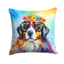 Load image into Gallery viewer, Bernese Mountain Dog Hippie Dawg Fabric Decorative Pillow