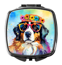 Load image into Gallery viewer, Bernese Mountain Dog Hippie Dawg Compact Mirror – Stylish Purse Mirror with Artistic Covers