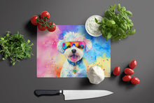 Load image into Gallery viewer, Bichon Frise Hippie Dawg Glass Cutting Boards – Durable, Decorative Kitchen Art Large