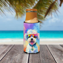 Load image into Gallery viewer, Bichon Frise Hippie Dawg Slim Can Huggers – Fun, Functional Drink Coolers for Every Occasion