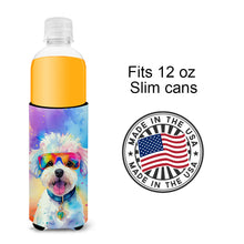Load image into Gallery viewer, Bichon Frise Hippie Dawg Slim Can Huggers – Fun, Functional Drink Coolers for Every Occasion