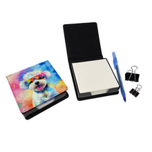 Load image into Gallery viewer, Bichon Frise Hippie Dawg PU Leather Note Paper Holder