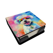 Load image into Gallery viewer, Bichon Frise Hippie Dawg PU Leather Note Paper Holder