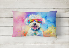 Load image into Gallery viewer, Bichon Frise Hippie Dawg Fabric Decorative Pillow