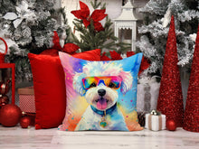 Load image into Gallery viewer, Bichon Frise Hippie Dawg Throw Pillow - 14x14 Decorative Pillow – Art for Your Home &amp; Patio