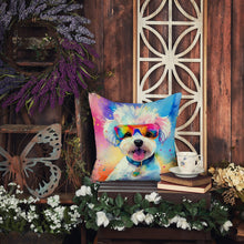 Load image into Gallery viewer, Bichon Frise Hippie Dawg Fabric Decorative Pillow