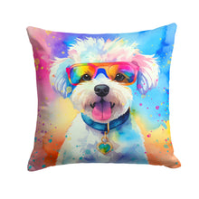 Load image into Gallery viewer, Bichon Frise Hippie Dawg Fabric Decorative Pillow