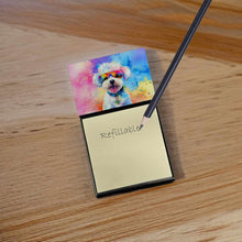 Load image into Gallery viewer, Bichon Frise Hippie Dawg Sticky Note Holder- Refiilable Desk Accessory Note Pad